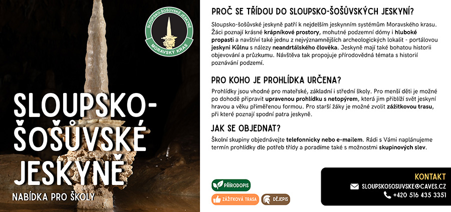 Sloupsko-šošůvské jeskyně – pro školy